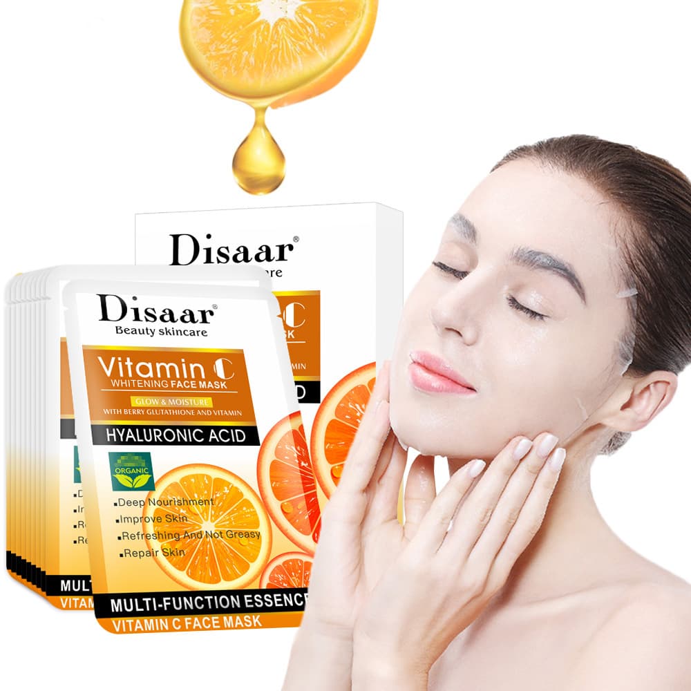 Disaar Cross-border VC Face Mask Hydrating Brightening Nourishing Lifting Sheet Mask In Stock Wholesale VC Face Mask