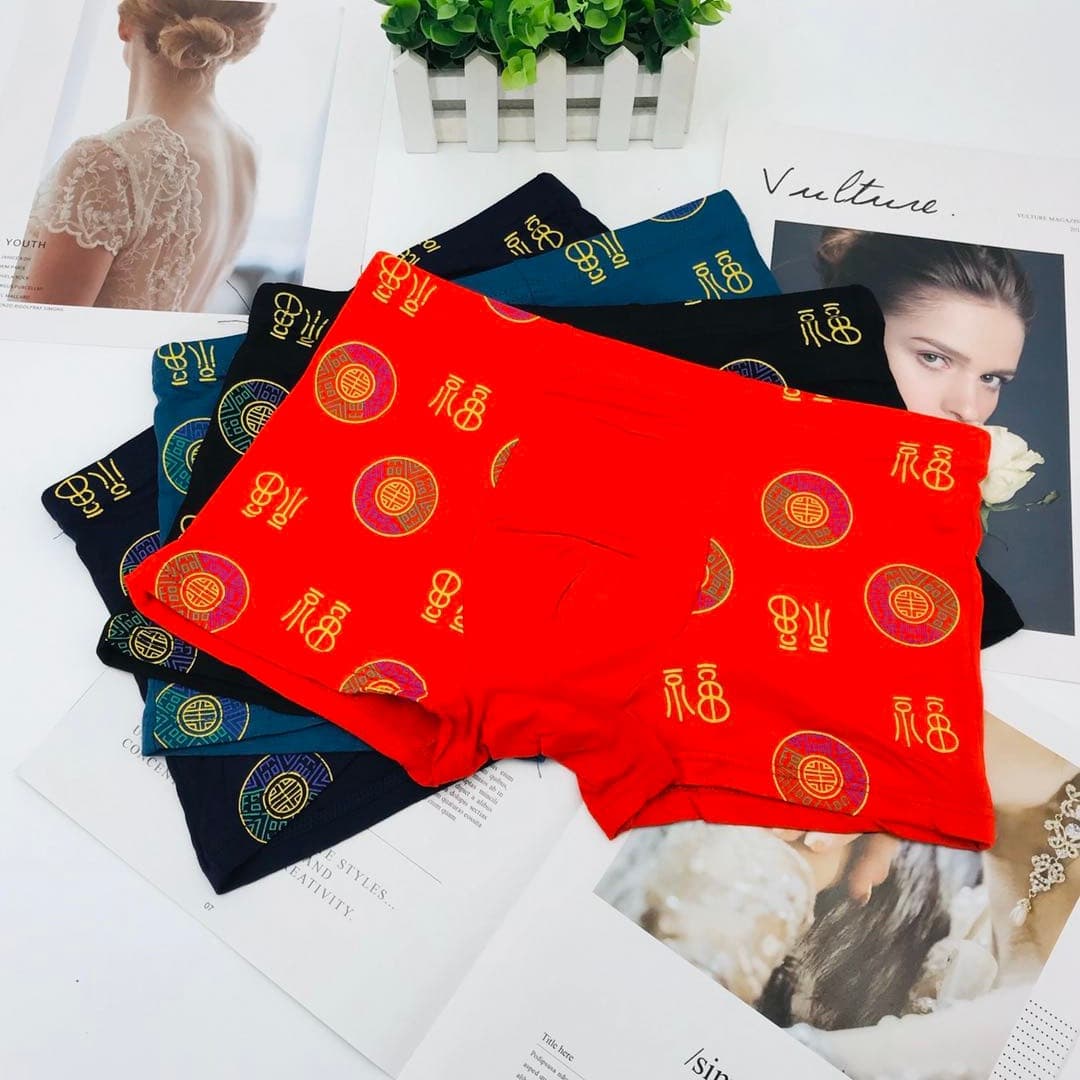 Manufacturer men's boxer briefs bamboo fiber large size underwear printed mid-waist flat-footed men's style breathable, comfortable and moisture-absorbent