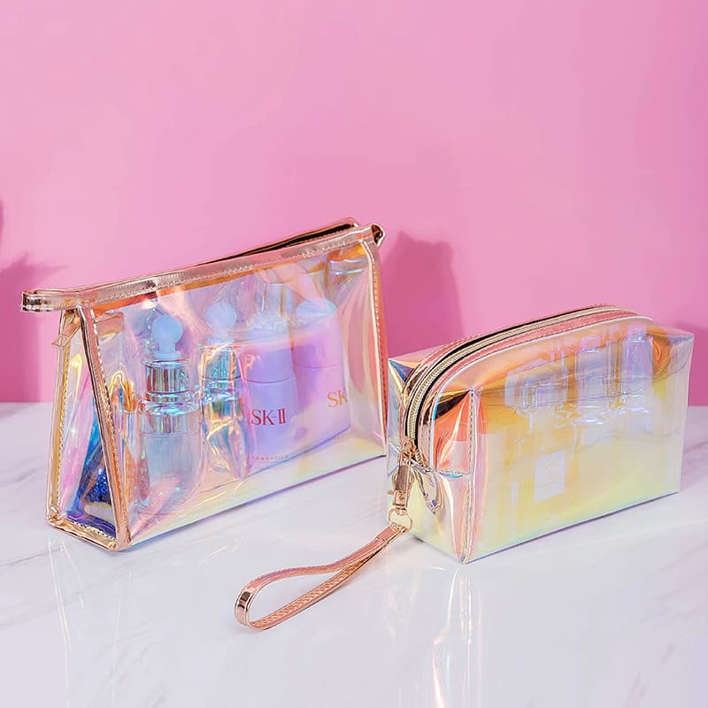 Factory-made transparent laser cosmetic bag, advanced portable storage bag, multi-functional washing bag, customizable logo