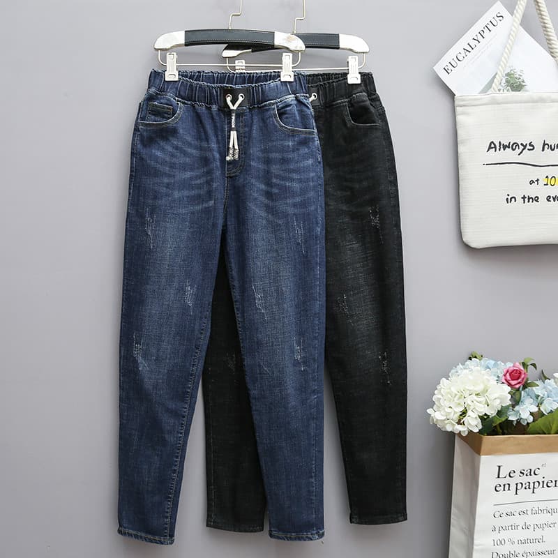 New Plus Size Harem Pants for Women, High Waist Elastic Casual Long Pants, Autumn Style