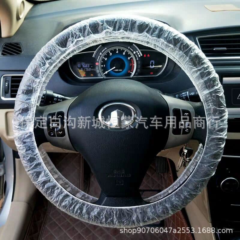 Disposable Steering Wheel Cover for Car Maintenance, Plastic Steering Wheel Cover, Anti-fouling Steering Wheel Cover, Gear Shift Cover