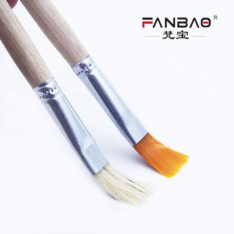 Fanbao No.8 Short Rod Nylon Brush Pig Bristle Brush Flat Head Cleaning Keyboard Screen Dust Removal Small Sweep Brush
