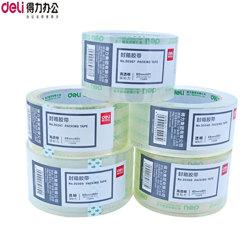 Deli Thick Transparent Packaging Tape Strong Adhesive Warehouse Specialized Box Sealing Tape Home And Office Supply