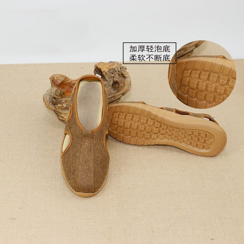 Wuyou Tree linen-cotton monastic shoes, Luohan shoes, monks' shoes, summer thick-soled for monastics, unisex single shoes.