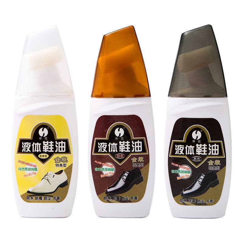 Shanghai Shenhua liquid shoe polish leather shoe polish shoes black brown natural color maintenance care oil shoe polish