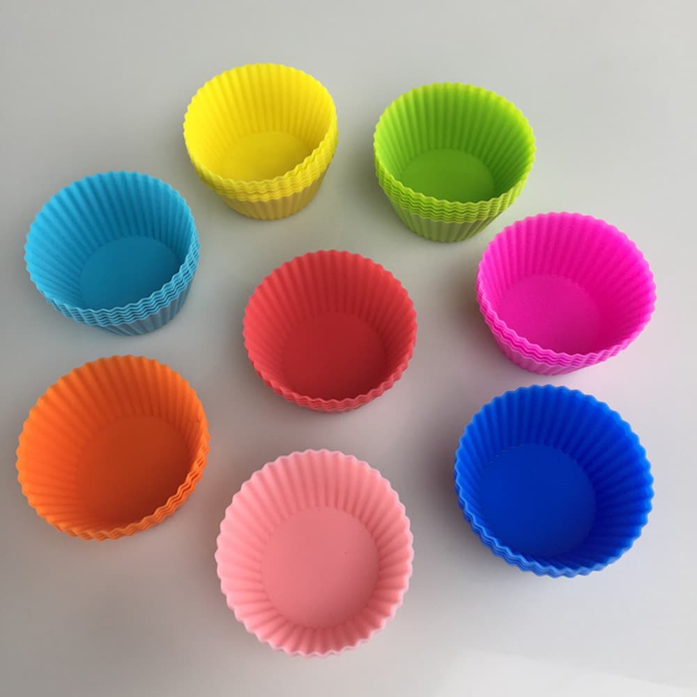 Silicone Muffin Cup High Temperature Resistant Small Cake Mold DIY Baking Tool Non-Stick Round Jelly Pudding Mold