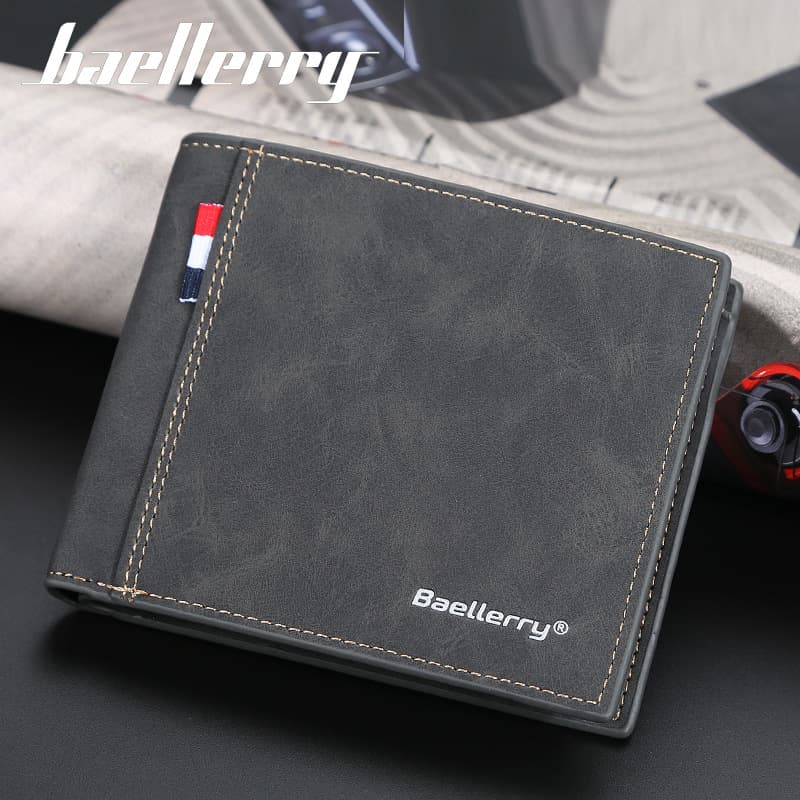 Baellerry Men's Wallet Slim Multi-Card Large Capacity Youth Short High-End Feeling Money Clip Business Commuting Waterproof Wear-Resistant Daily Match
