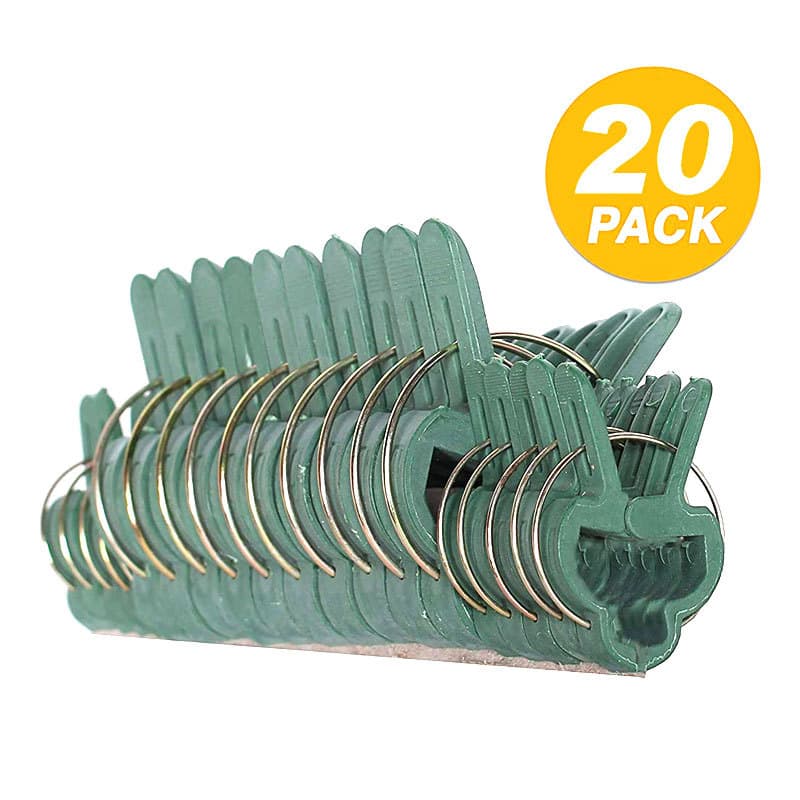 Cross-border Botanical Gardening Clips 20pcs Tomato Flower Garden Amazon Plastic Fixing Clips, Green Garden Clips