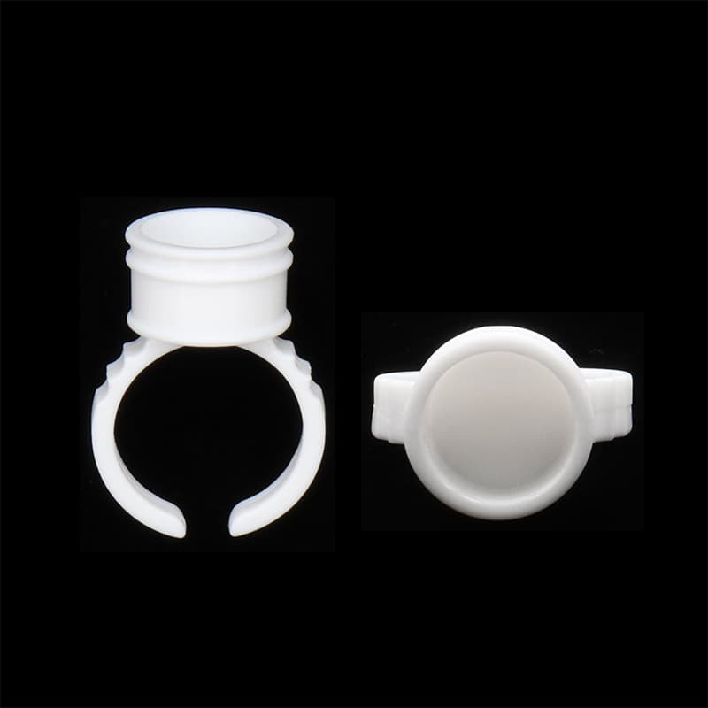 100/Pack Eyelash Extension Glue Holder Ring Tattoo Finger Ring Cup Lash Planting Tool