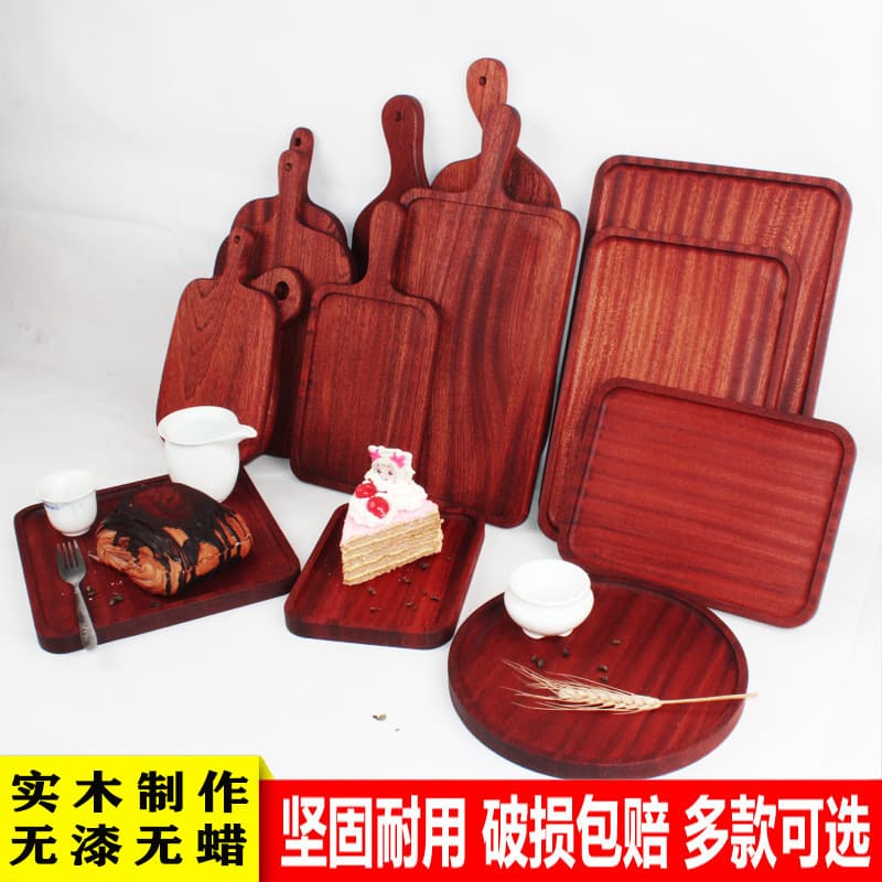Wooden Tray Rectangular Nordic Style Cake Fruit Tea Steak Tray Solid Wood Home Use Pizza Wooden Serving Board