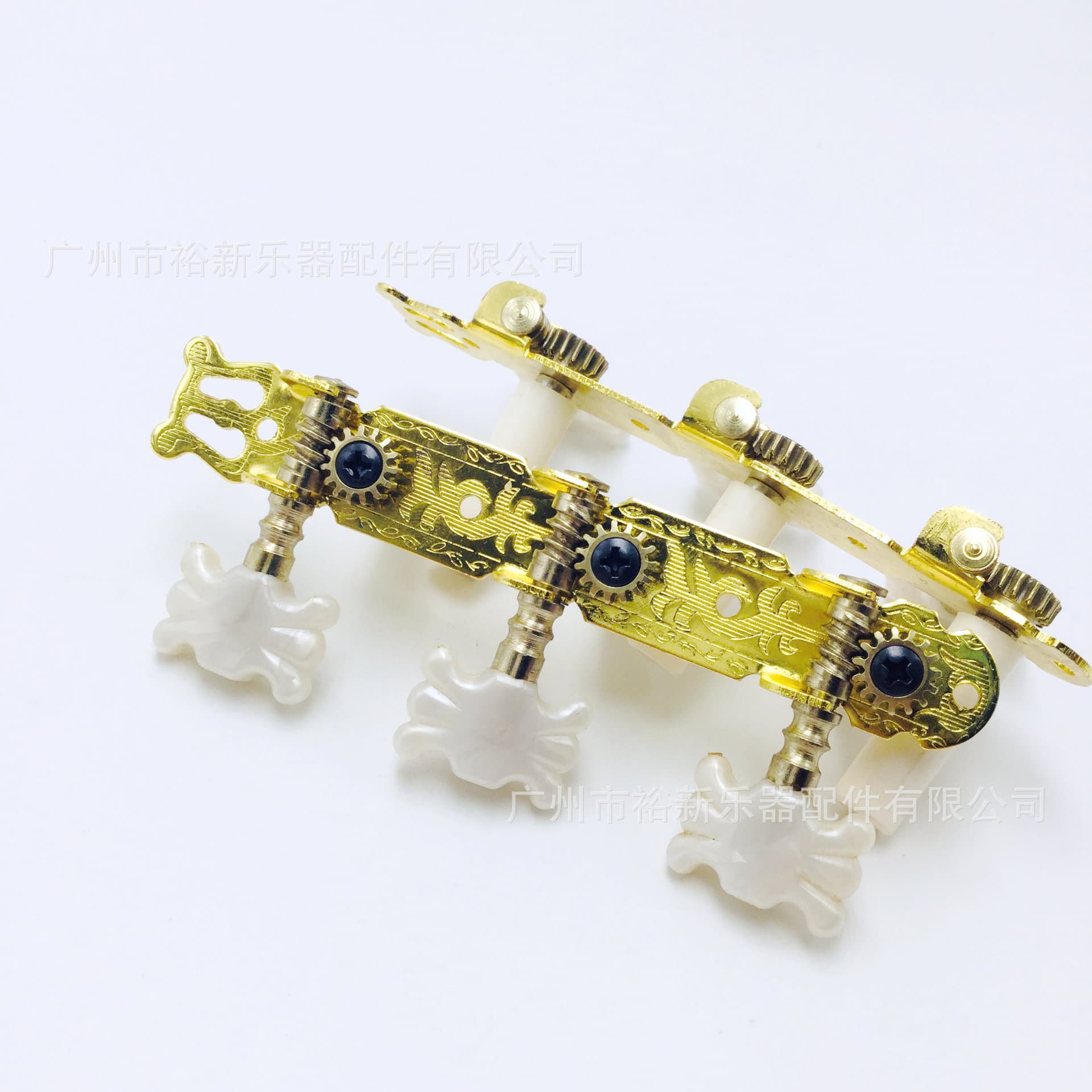 Acrylic Fake Gold Three-Way Guitar String Winder Wood Guitar Tuner Classic Guitar String Button Long Three-Digit Acrylic Flower Head Plastic Column String Tuner