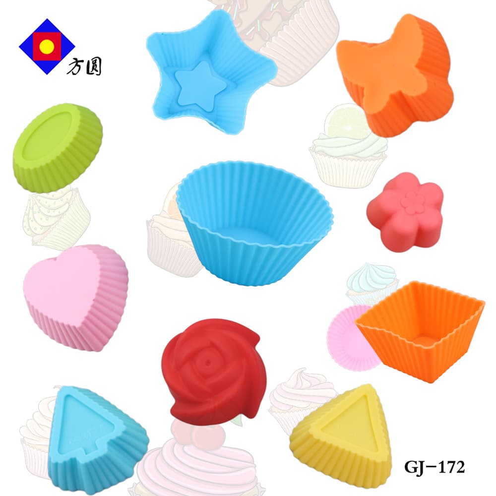 Multi-Shape DIY Silicone Cake Mold Baking Tool Cup Rice Cake Pudding Dessert Round Muffin Cup Pastry