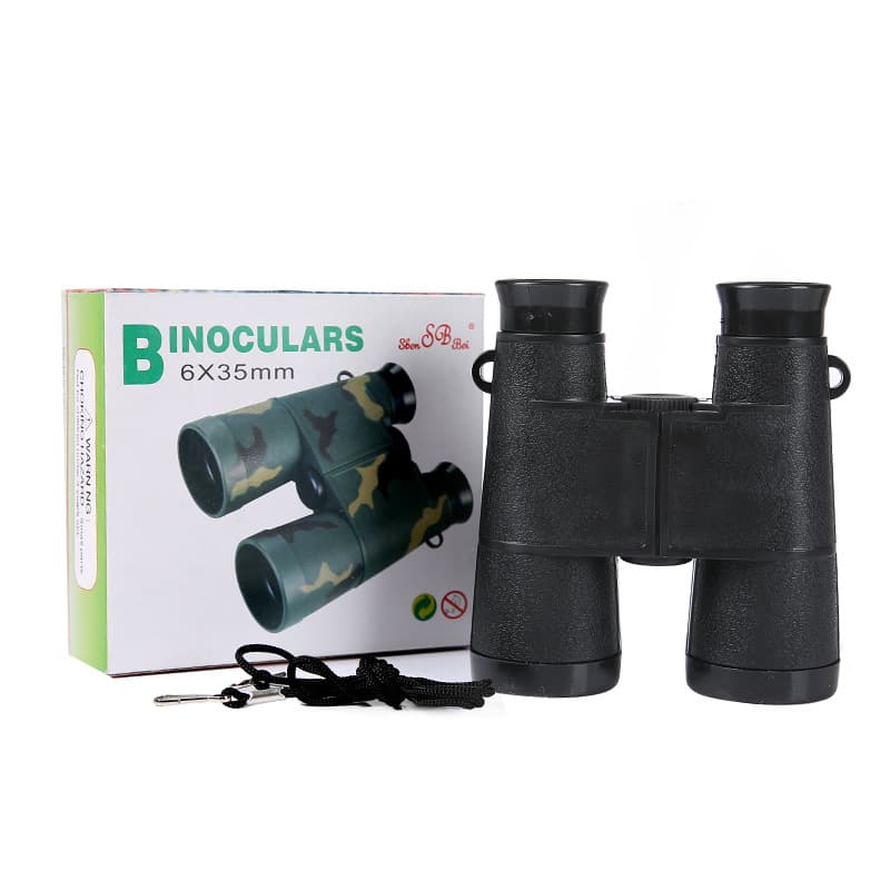 Factory direct sale 6*35 children camouflage black binoculars plastic binoculars