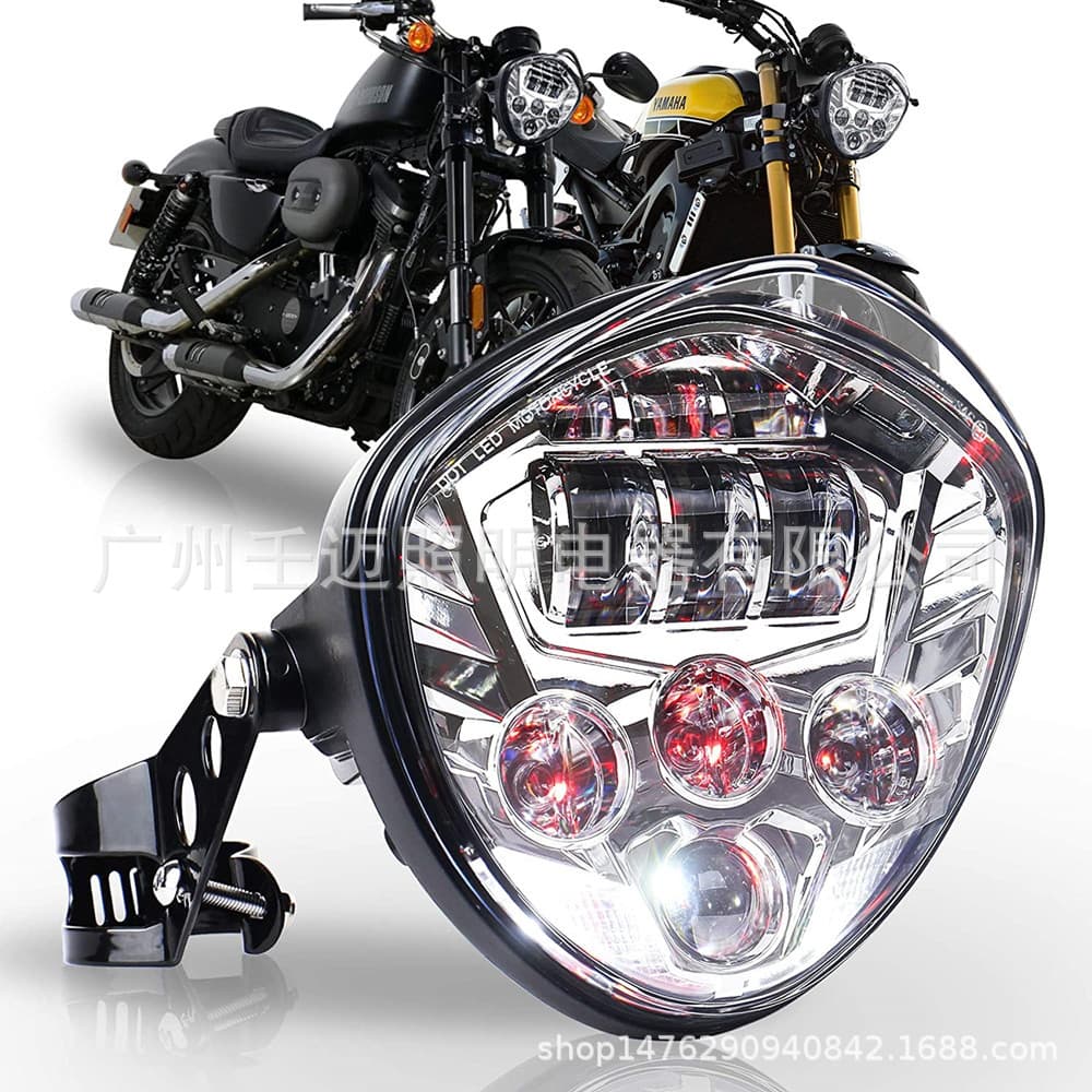 Factory Direct 50W Motorcycle LED Headlight Modification High Brightness Motorcycle Spotlight Front Light Aluminum Alloy Headlight