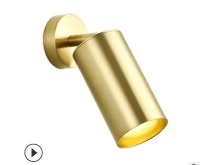 Nordic new retro copper LED track spotlight for clothing accent wall lighting, GU10 surface-mounted track light housing