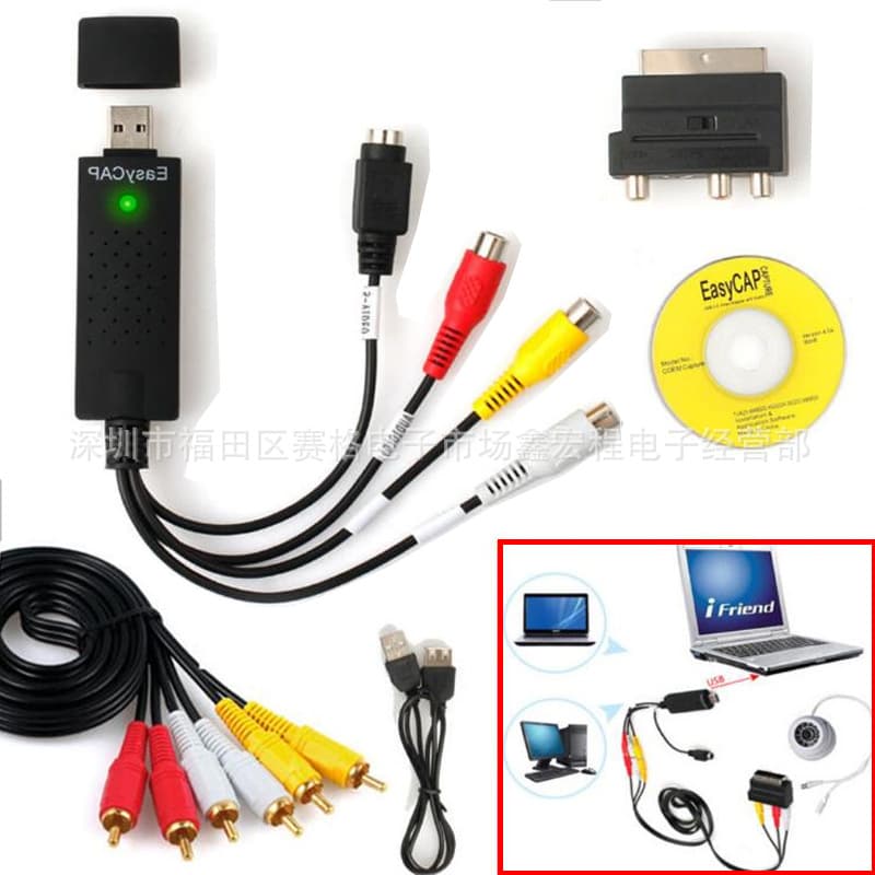 Wholesale VHS to DVD Converter Audio Video USB 2.0 Capture Card Adapter RCA Scart RCA