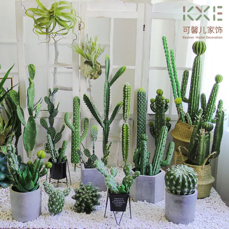Nordic Artificial Cactus Fake Cactus Succulent Green Plant for Wedding Photography Window Display Home Decoration Ornament