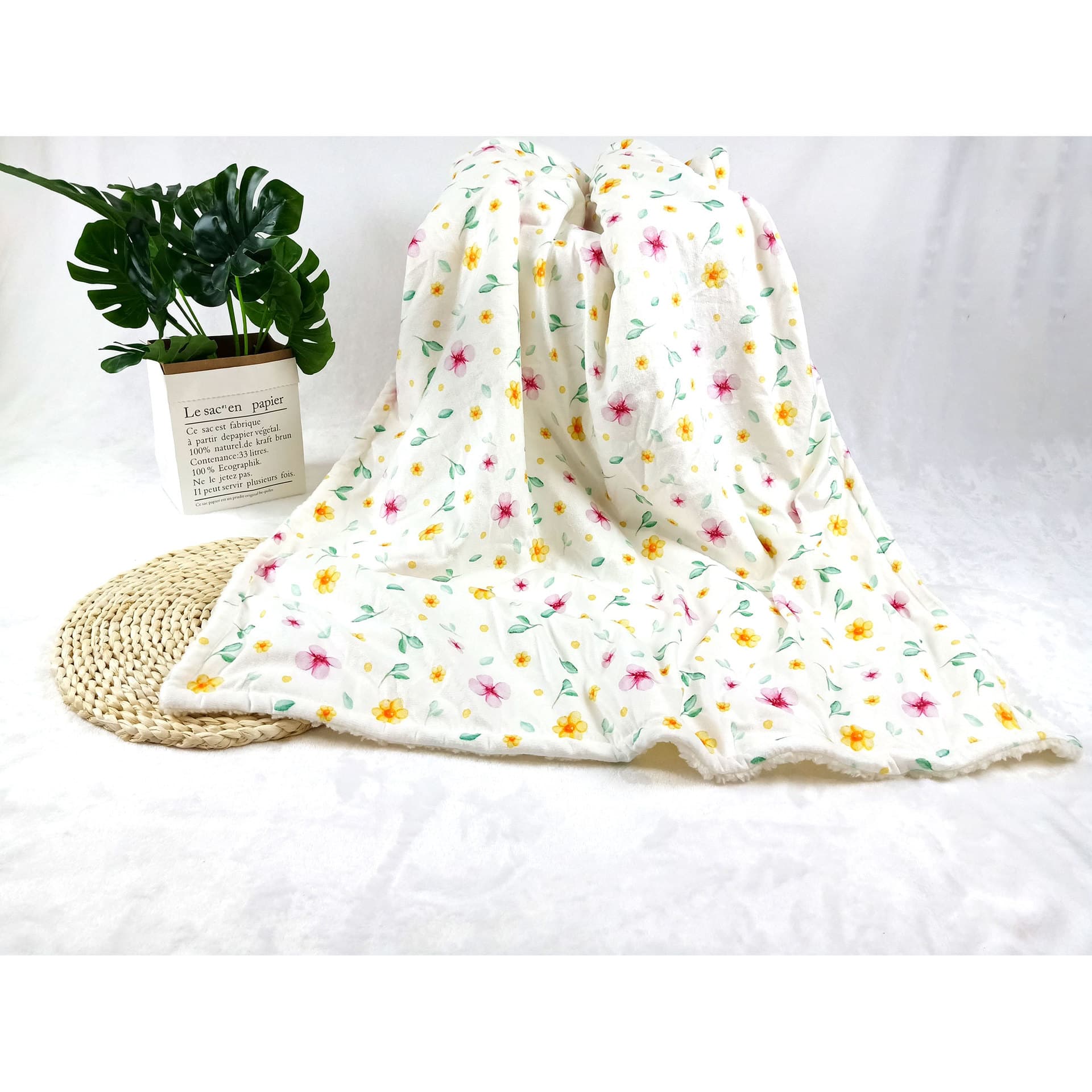 New Arrival Baby Bean Blanket Newborn Soothing Blanket Stroller Blanket Children's Cover Blanket Floral Pattern Size