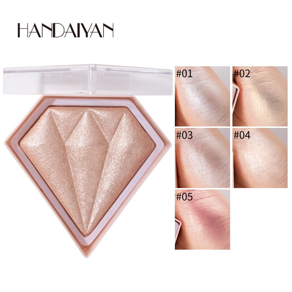 Cross-border pressed powder for setting and contouring, handaiyan brightening complexion, three-dimensional shimmer diamond highlighter powder