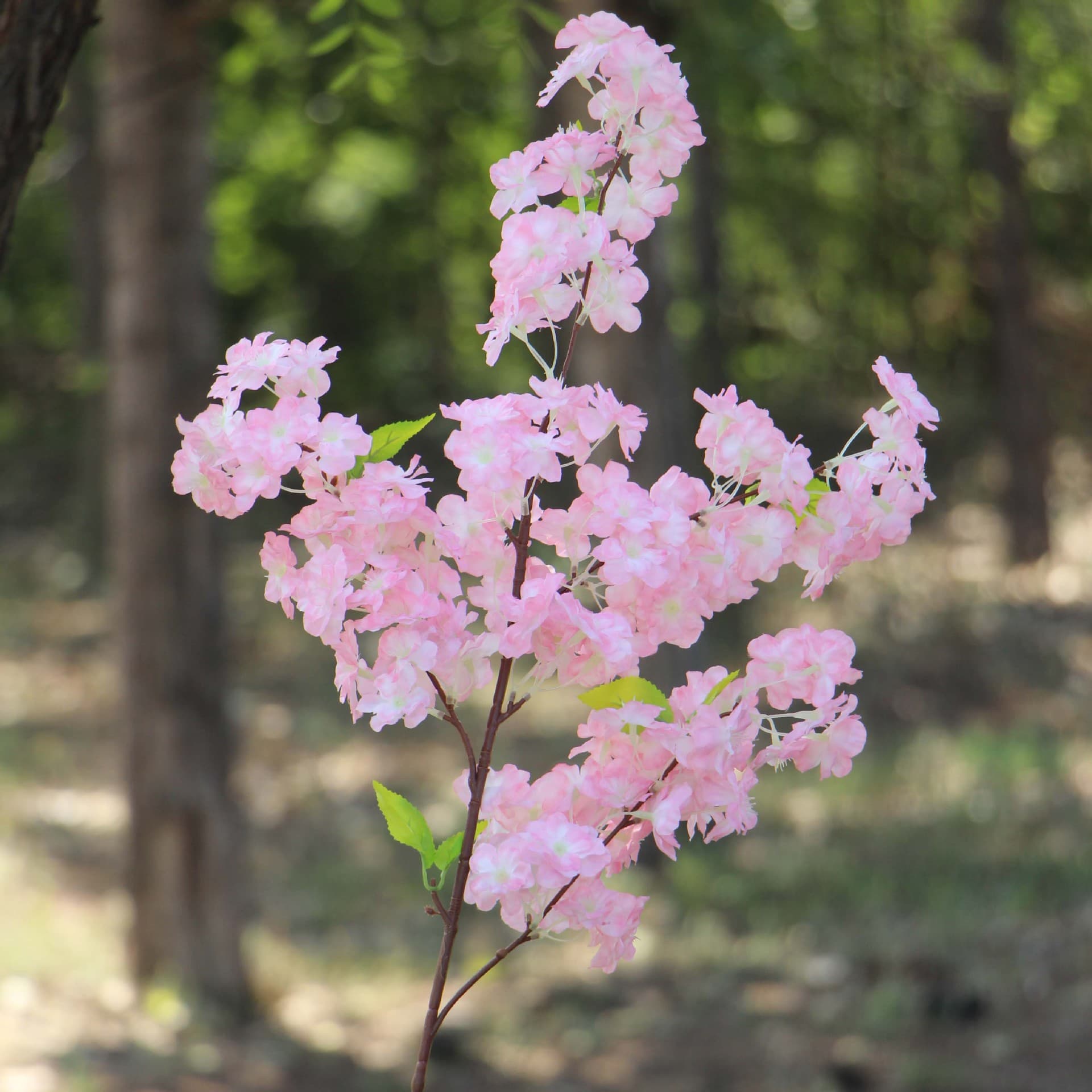 Artificial Flowers, Artificial Sakura Branches, 4-Branch 3-Branch Dense Peach Blossom Sakura Branches for Wedding Decoration Arch Props Fake Flowers
