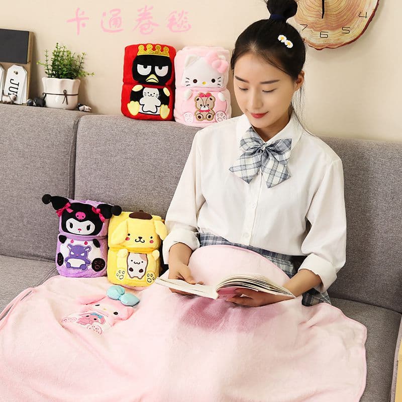 Cartoon Summer Blanket Quilt Student Dorm Single Cover Thickened Air Conditioning Blanket Coral Fleece Office Nap Blanket