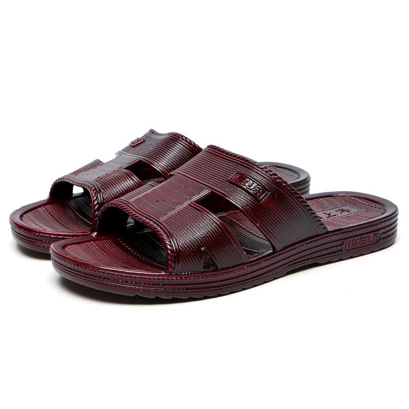 Comfortable Elderly Slippers for Home and Bathroom, Non-Slip Plastic Sandals, Dad's Guangdong Oil-Resistant Plastic Slippers, Wear-Resistant
