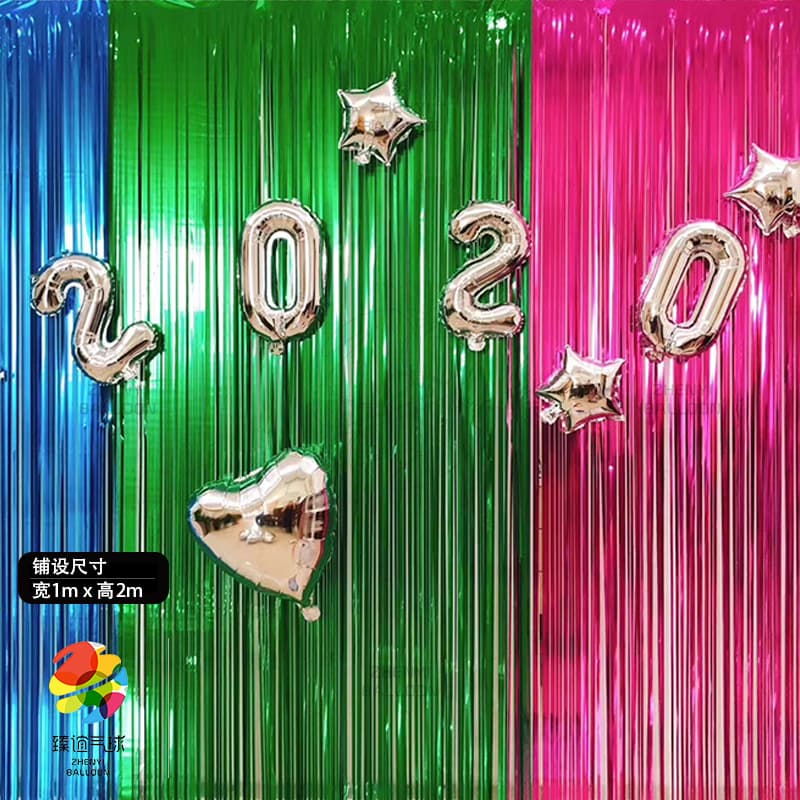 Laser rain silk rain curtain 1*2m background decoration birthday balloon dress up party wedding wedding room layout photo props