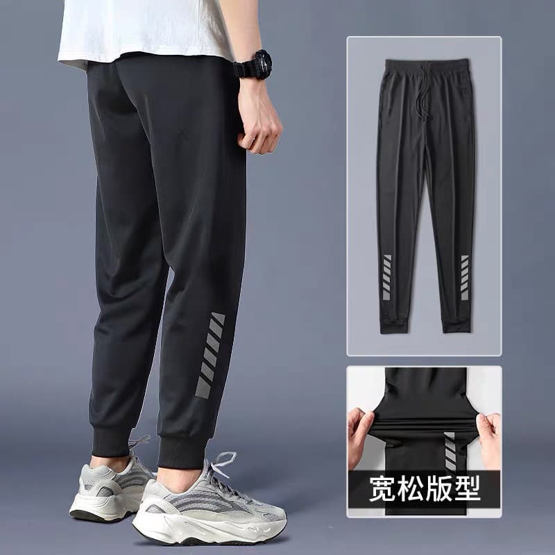Men's Casual Pants, Autumn Large Size Solid Color Ankle Pants, Summer Loose Fit Joggers, Quick-Dry Trousers
