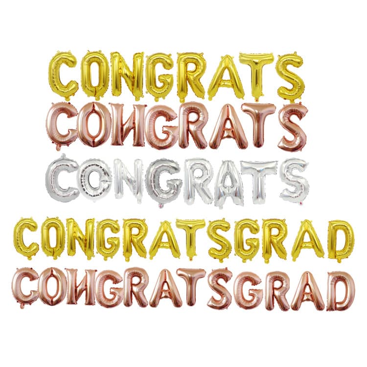 Graduation Party Decorations Congrats Grad Aluminum Foil Balloon Set 2025 Graduation Party Metal Mixed Color Scene Balloons