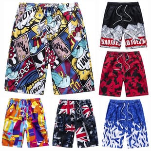 Summer Beach Shorts for Men, Quick-Dry Casual Cross-Border 5-Inch Shorts, Loose Plus Size Couple Swim Trunks