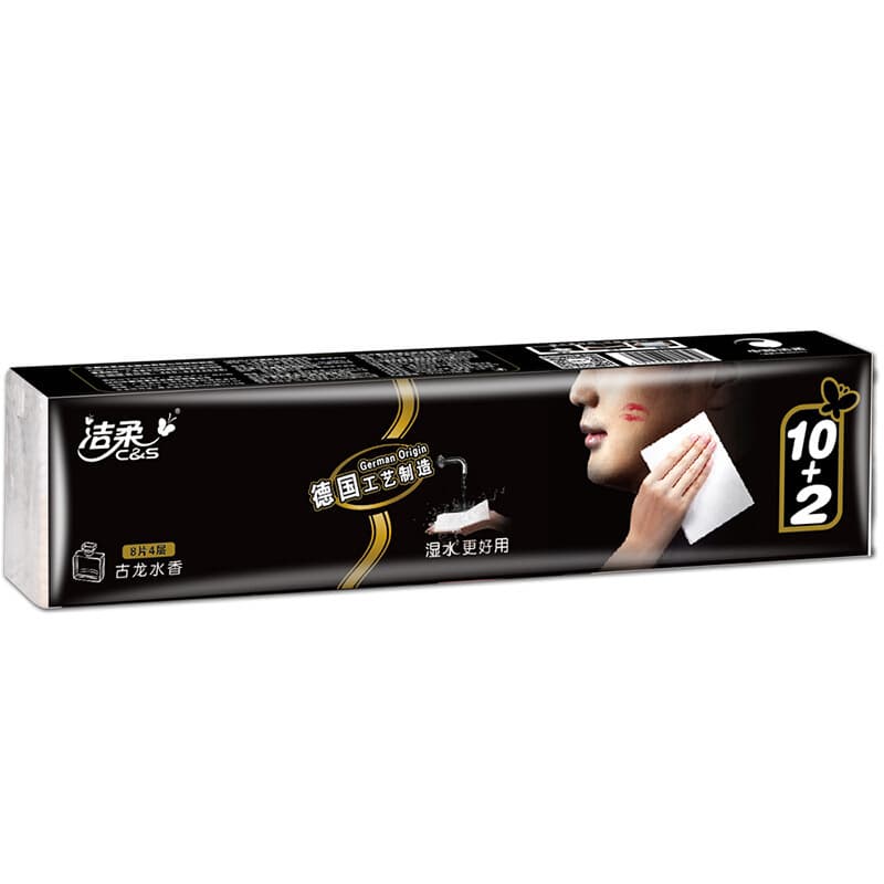 C&S Handkerchief Paper Cologne Scent Face Thickened 4-Ply Wet-Strength Small Pack 12-Pack Soft and Portable