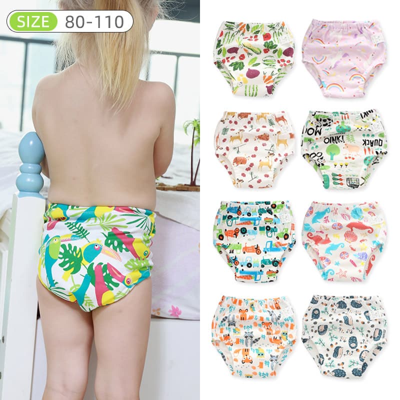New infant potty training underwear baby cotton gauze diaper-proof practice pants washable diaper pants all-season pure cotton