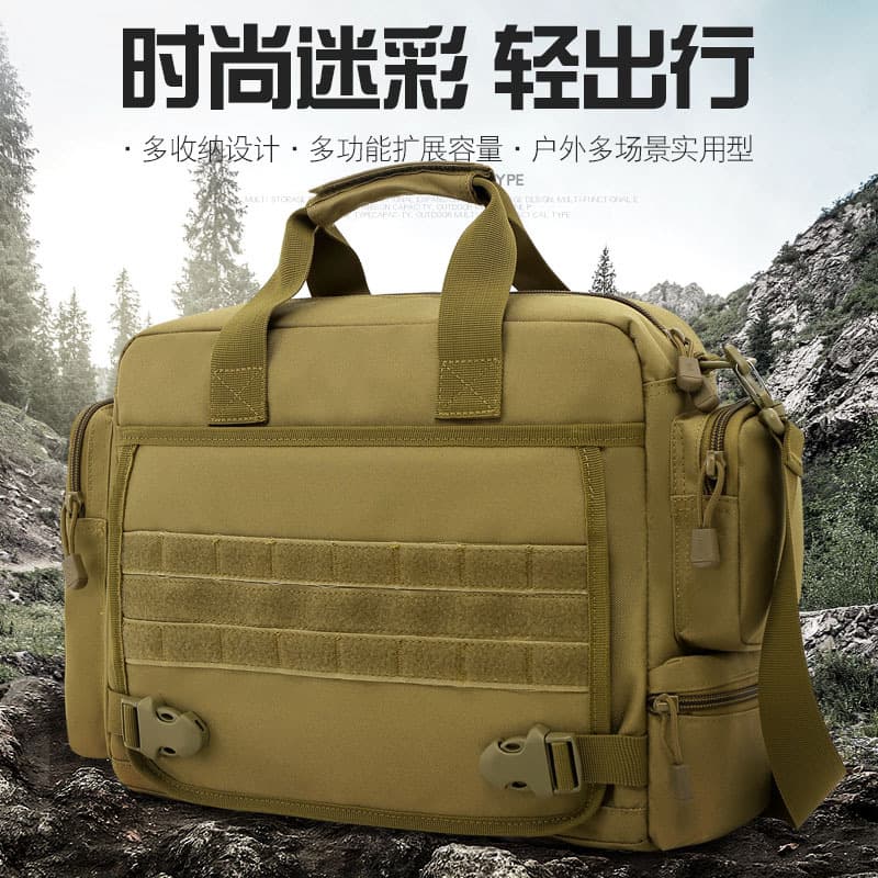 Tactical Single-Shoulder Laptop Bag Outdoor Large Capacity Multi-Functional Nylon Crossbody Bag Trendy Techwear Bag