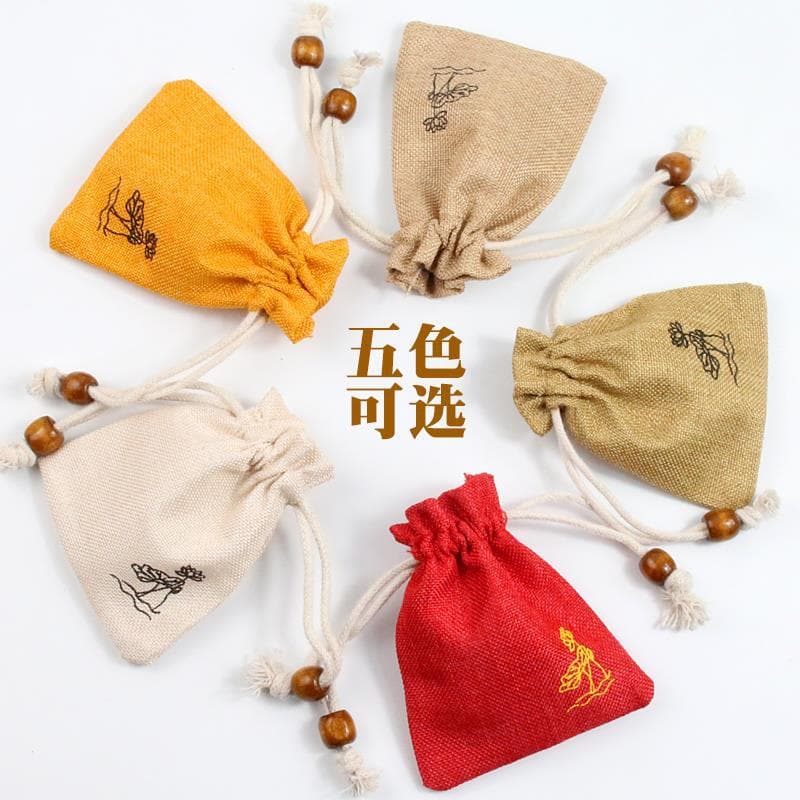 Dragon Boat Festival Sachets, Ancient Style Portable Hemp Lotus Pouches, Drawstring Pouch Bags, Blessing Sachet Bags, Empty Bags Manufacturer Wholesale