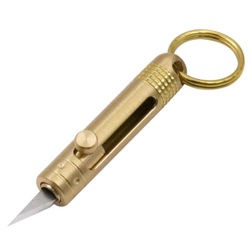 [New] Cross-border Brass Mini Paper Cutter Knife Self-defense Keychain Outdoor Knife Portable Package Opener Utility Knife