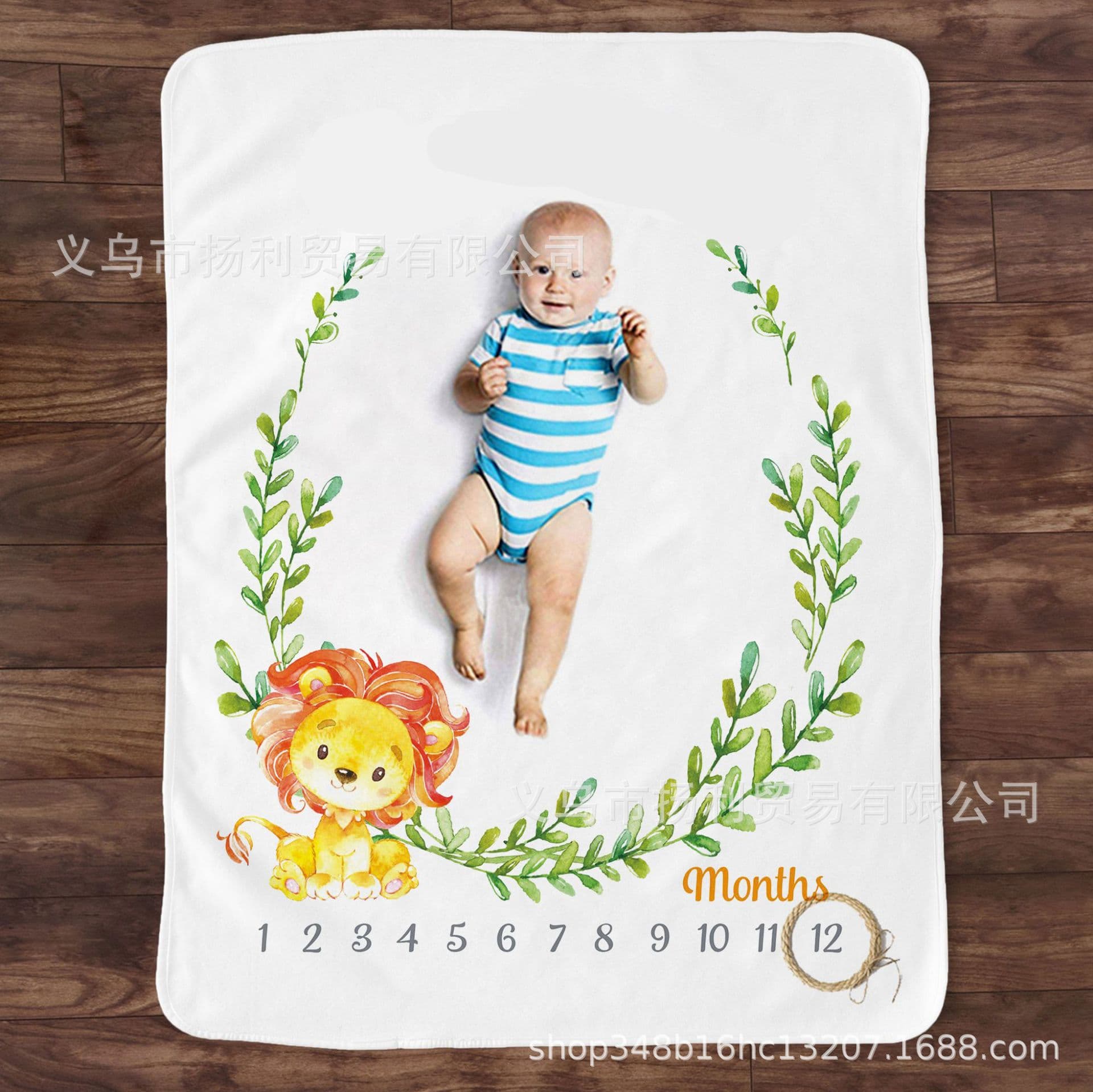 Baby Milestone Blanket Creative Baby Month Blanket Baby Photo Background Cloth with Props Animal Cartoon Blanket