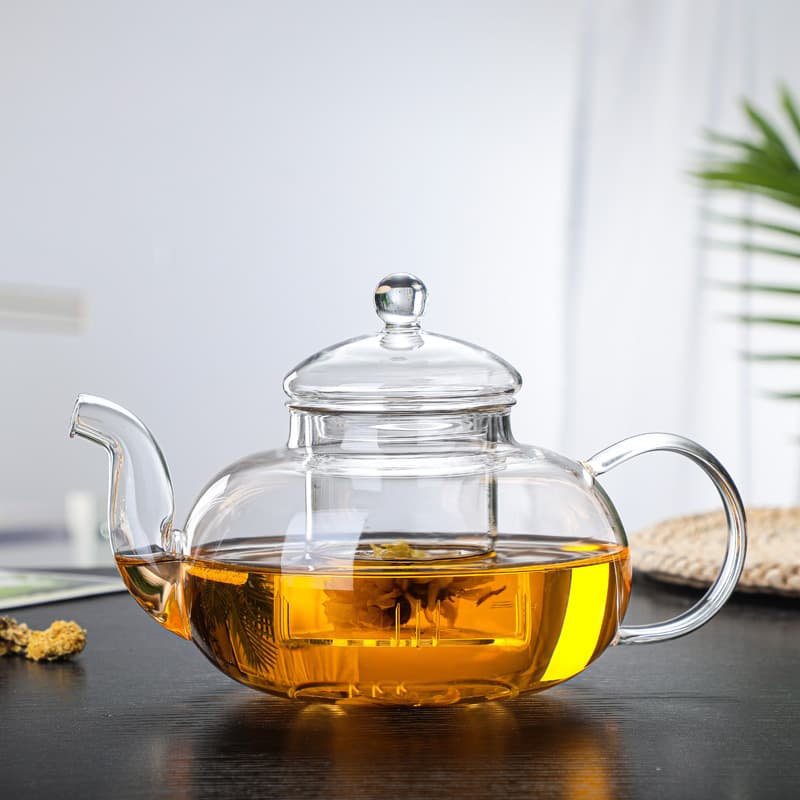 Herbal Tea Pot Glass Heat-Resistant Household Filter Tea Pot Tea Water Separation Single Pot Set Glass Herbal Tea Pot