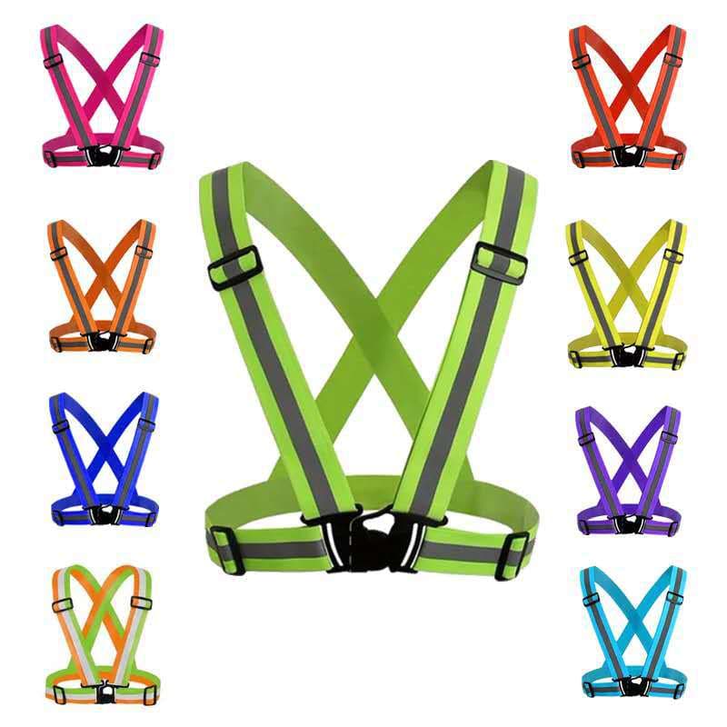 Reflective suspender strap cross-border source manufacturer night running protective reflective vest elastic suspender clothing cycling reflective vest