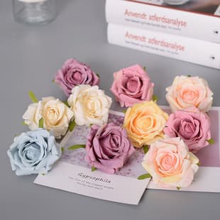 Wedding Artificial Flowers Curled Rose Head Flower Fake Flowers Road Guide Arch Silk Flower Plant Wall Romantic