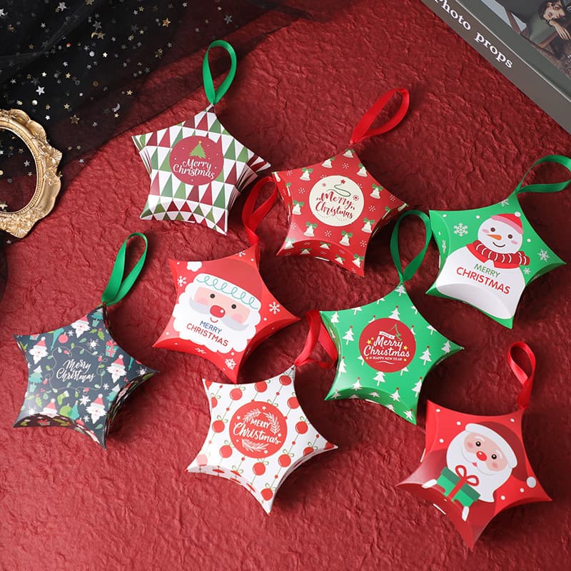Christmas Eve Christmas candy packaging box Christmas gift box star gift packaging box empty box Christmas decorations