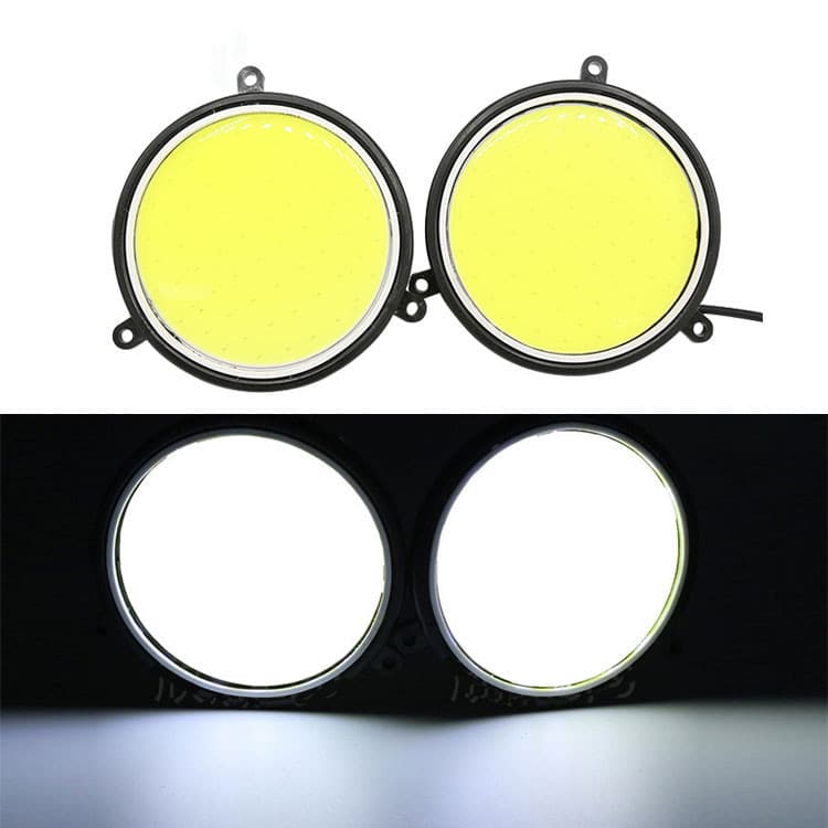Car Angel Eye Fog Lamp LED Daytime Running Light COB Round Vehicle Light Car Assistance Modified Driving
