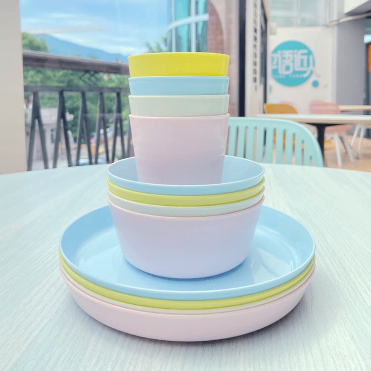 Shopkeeper's Recommendation European & American Kids' Dinnerware Set Snack Bowl Simple Dessert Plastic Plate Bowl Cup Salad Bowl Gift