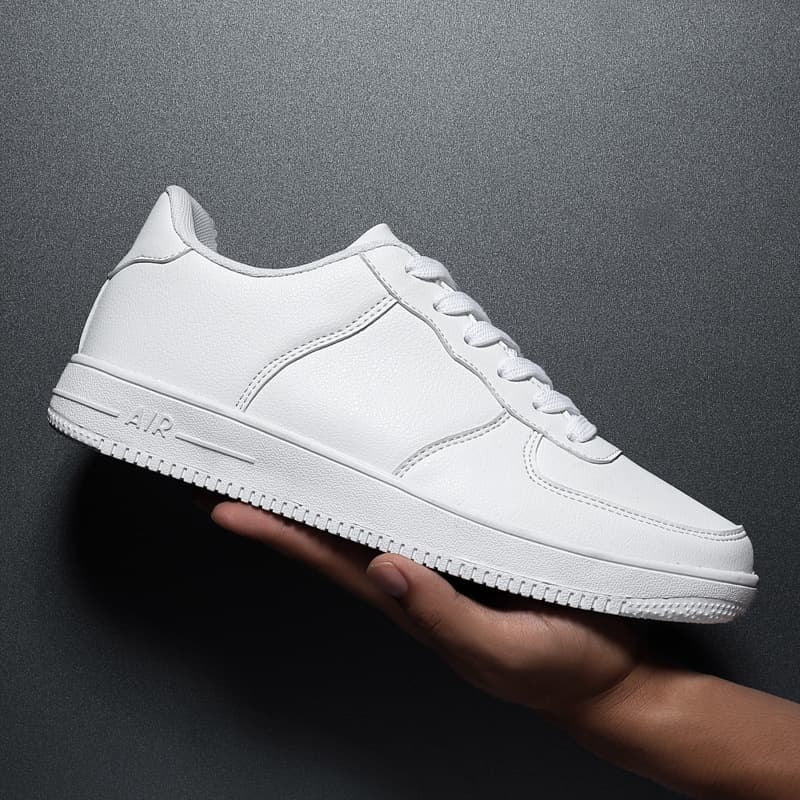 Oversized 48 White Casual Sneakers for Men and Women, Middle and Primary School Students, Solid Color Board Shoes, Men's Leather Shoes, Small Size 36