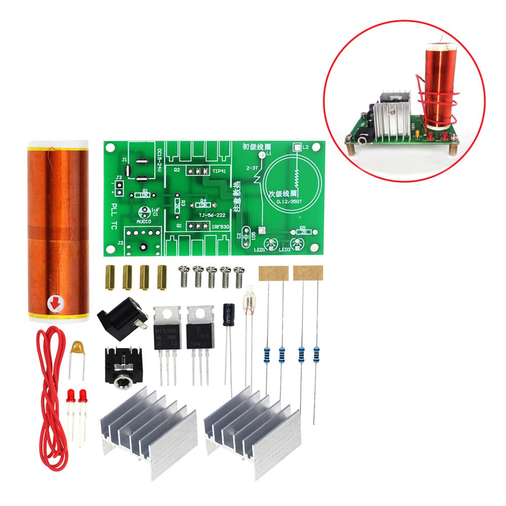 Mini Music Tesla Coil Air Transmission Arc Kit Magic Kit Space Lighting DIY Bulk Kit