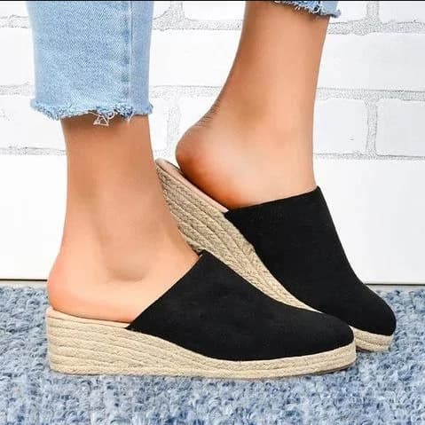 European style foreign trade Baotou sandals size 43 large size casual shoes sandals women's wedge heels women's shoes Baotou sandals wholesale