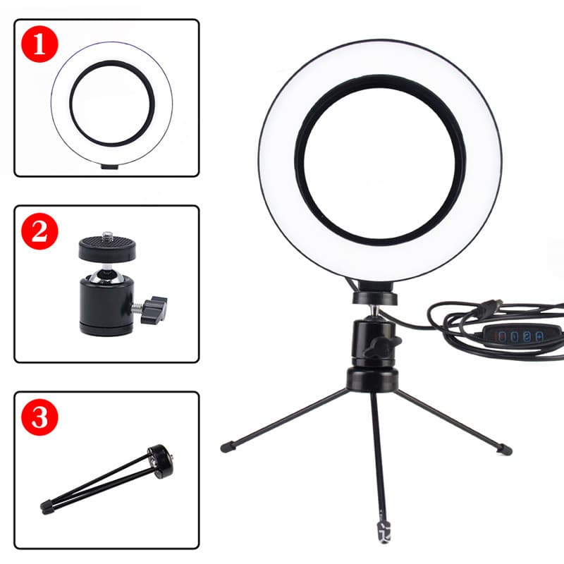Factory direct sales of LED flashlights for mobile phone live streaming, photography, selfies, beauty filters, and trendy photo stands with USB fill light.