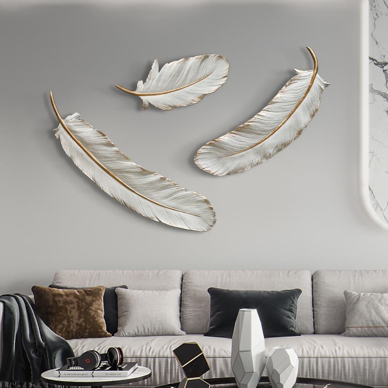 Nordic Wall Feather Hanging Decor Living Room Hallway Wall Ornament TV Sofa Background Wall Art