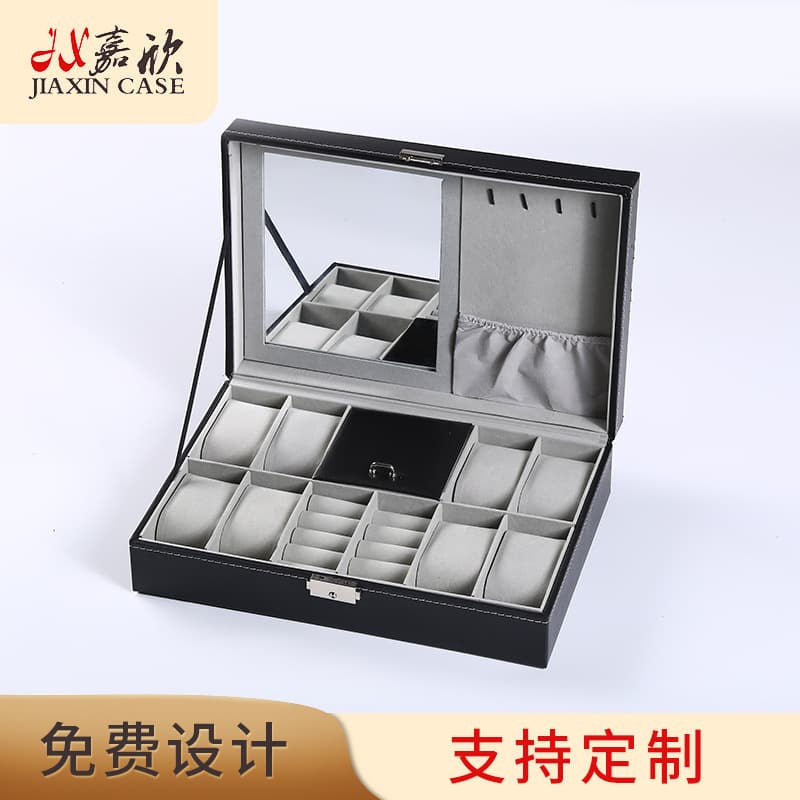 Factory spot wholesale 3 6 10 12 20 24 PU watch box storage box jewelry box packaging box