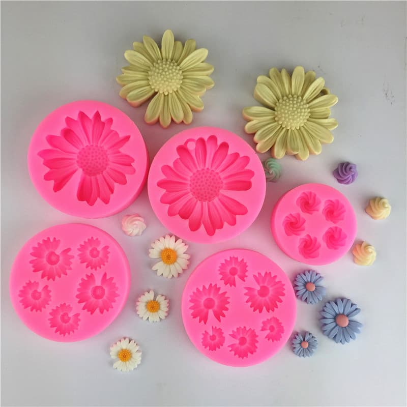 Silicone Baking Mold Creamy Folded Chrysanthemum DIY Cake Sugarcraft Phone Case Decoration Irregular Shape Kitchen Tools
