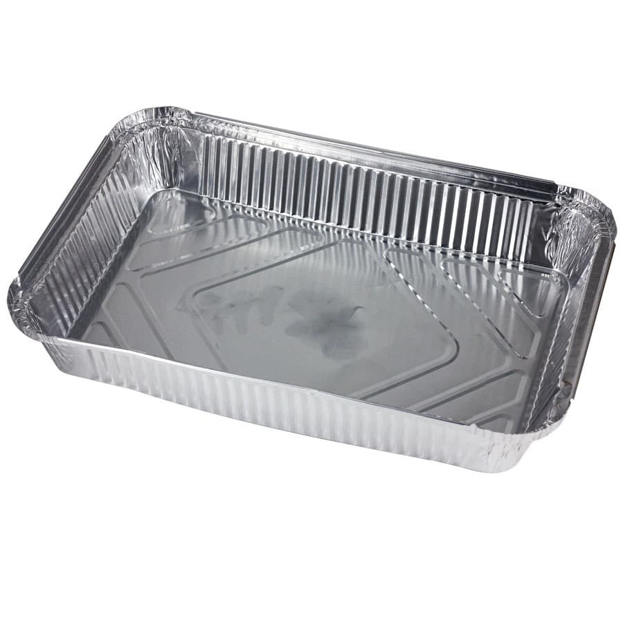 F315 Commercial Square Aluminum Foil Food Containers with Lids, 2250ml Thickened for Barbecue and Catering